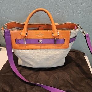 Kate Spade Bourbon Orange and Purple Tote And Crossbody